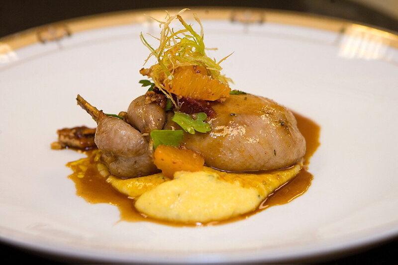 An artisan plated entrée by Amazen Chef Creations