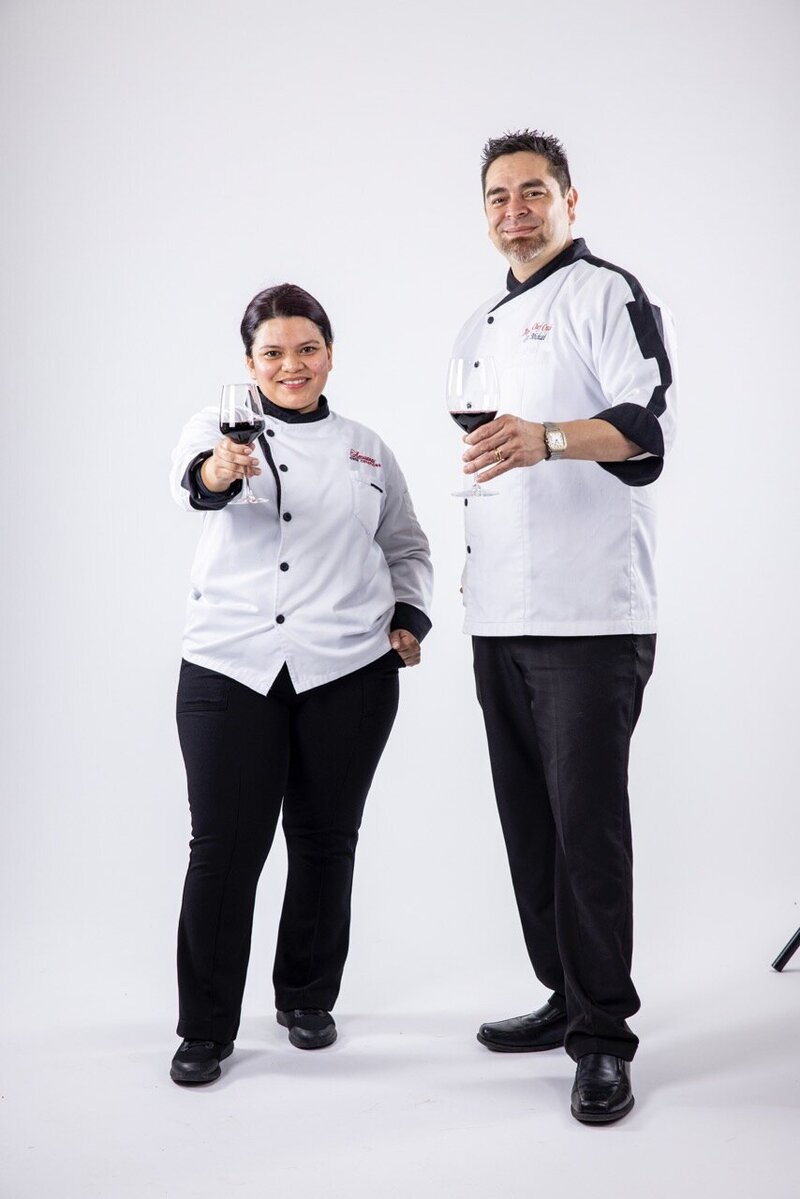 Chef Michael Cortez with an Amazen culinary team member